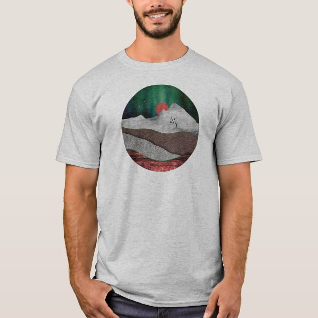 Camiseta Luces del Norte montañosas (Anverso)