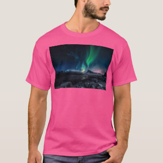 Camiseta Luces Del Norte Sobre Las Montañas Durante La Noch