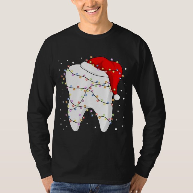 Camiseta Luces Didentales Santa Hat Navidades Dentist Denta (Anverso)