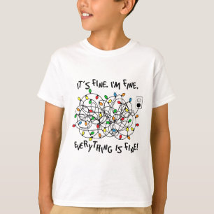 Camiseta Luces Divertidas De Navidad Está Bien Estoy Bien T