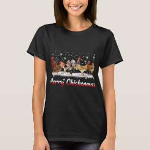 Camiseta Luces divertidas de Navidades de pollo - Feliz Nav