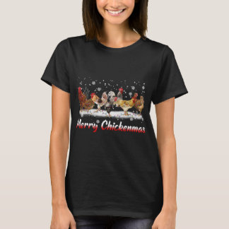 Camiseta Luces divertidas de Navidades de pollo - Feliz Nav