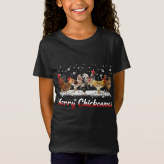 Camiseta Luces divertidas de Navidades de pollo - Feliz Nav
