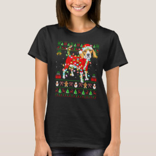 Camiseta Luces feas de Navidad Santa Beagle Perro Navidad  