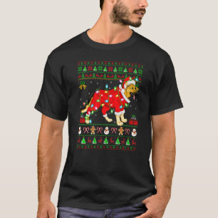 Camiseta Luces feas de Navidad Santa Pastor Alemán Perro Na