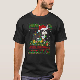 Camiseta Luces feas de Navidad Sombrero de Santa Boston Ter