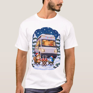 Camiseta Luces Navideñas Adorables en una Camioneta Cute