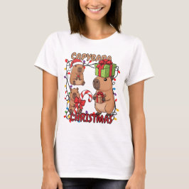 Camiseta Luces Navideñas de Carpincho Divertidas Fiesta