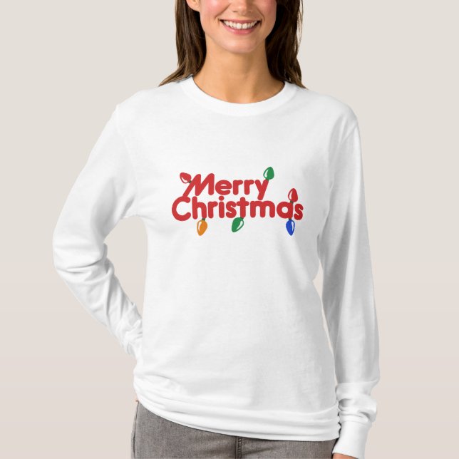 Camiseta Luces navideñas de Feliz (Anverso)