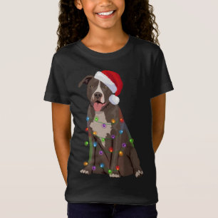 Camiseta Luces Navideñas de Pitbull Pittie Amante de los Pe