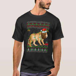 Camiseta Luces navideñas estilo dulce Santa Mountain Lion