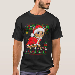 Camiseta Luces navideñas feas Santa Costume Bobcat Navidade