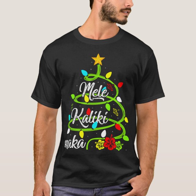 Camiseta Luces navideñas: Navidades hawaianos de Mele Kalik (Anverso)