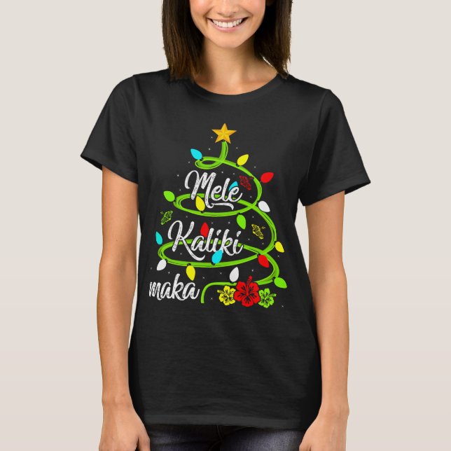Camiseta Luces navideñas: Navidades hawaianos de Mele Kalik (Anverso)