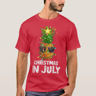 Camiseta Luces Pineapple Xmas Tree Funny Pineapple Christin
