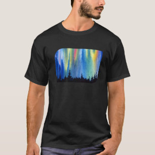 Camiseta Luces polares Aurora Borealis vacaciones forestale
