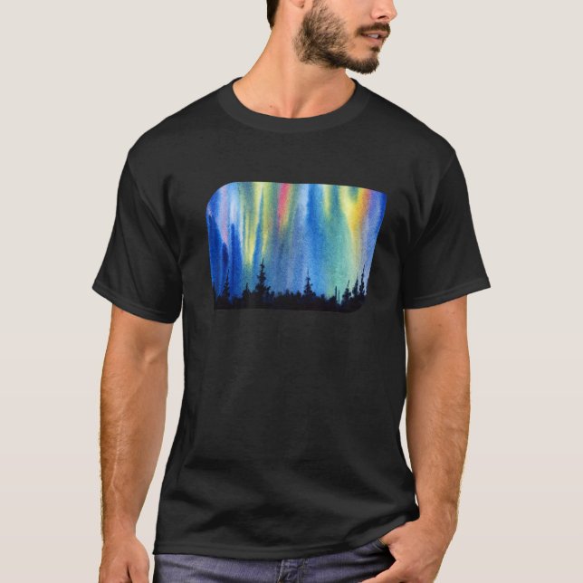 Camiseta Luces polares Aurora Borealis vacaciones forestale (Anverso)