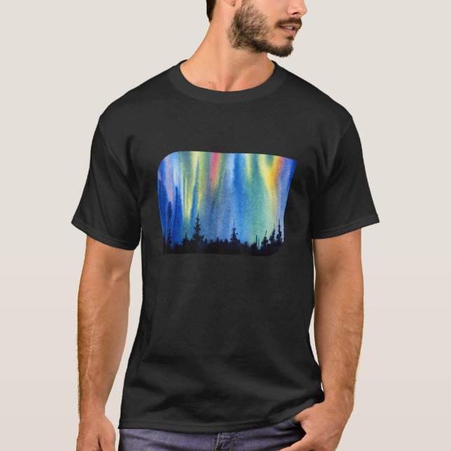 Camiseta Luces polares Aurora Borealis vacaciones forestale (Anverso)