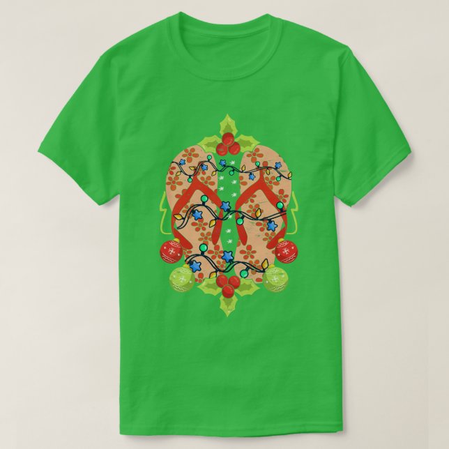 Camiseta Luces tropicales de Navidad avivan a los Navidades (Diseño del anverso)