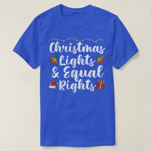Camiseta Luces y derechos iguales para los navidades (Diseño del anverso)