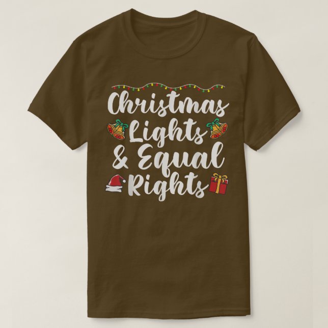 Camiseta Luces y derechos iguales para los navidades (Diseño del anverso)