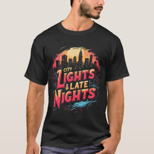 Camiseta Luces y Tardes Noches Vibrantes Skyline Urbana