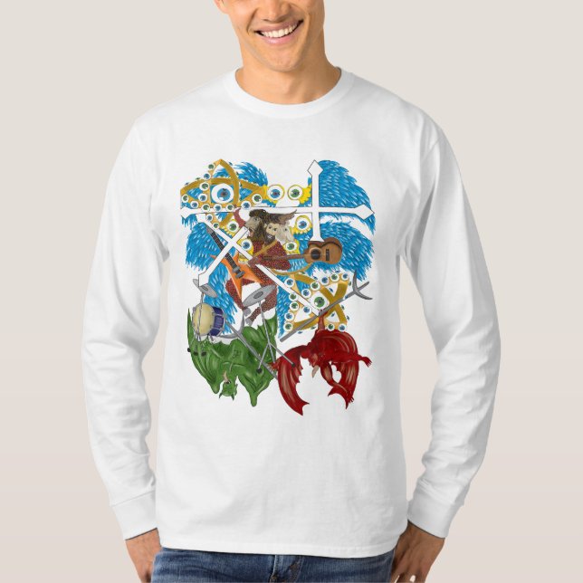 Camiseta Lucha bíblica de ángeles con precisión (Anverso)