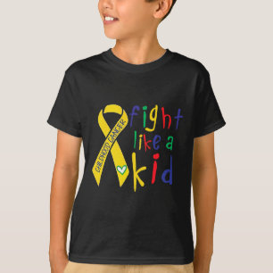 Camiseta Lucha Como un Niño Cinta Dorada Conciencia del Cán