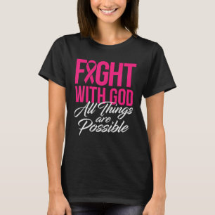 Camiseta Lucha Con Dios Jesús Religioso Cáncer De Mama