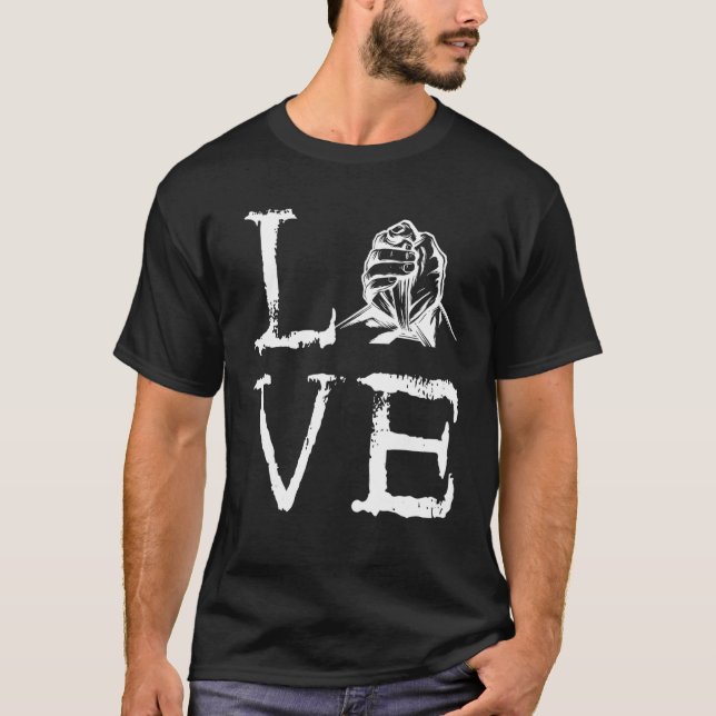 Camiseta Lucha contra el brazo Amor Mano Grip Lucha contra  (Anverso)