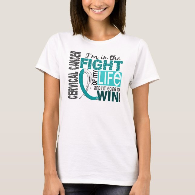 Camiseta Lucha Contra El Cáncer Cervical De Mi Vida (Anverso)
