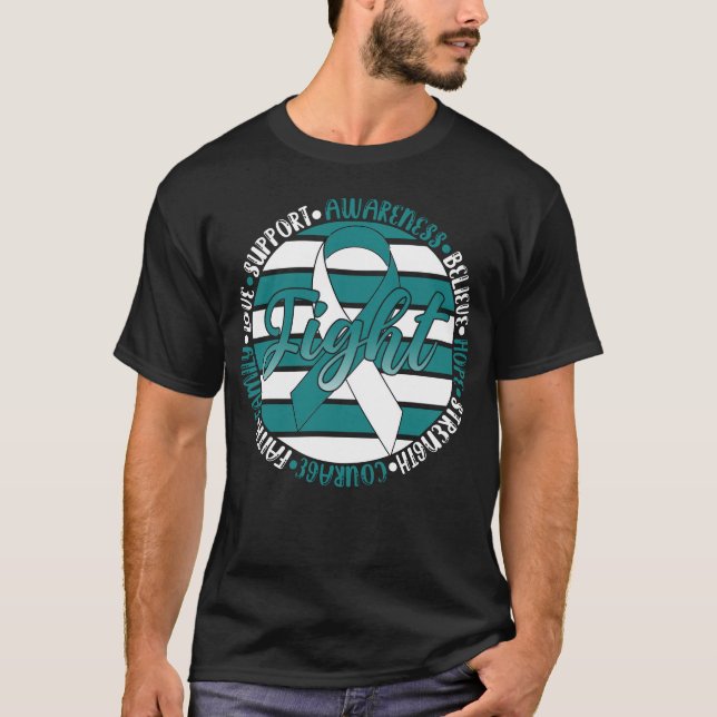 Camiseta Lucha contra el cáncer cervical Png, cinta Verde a (Anverso)