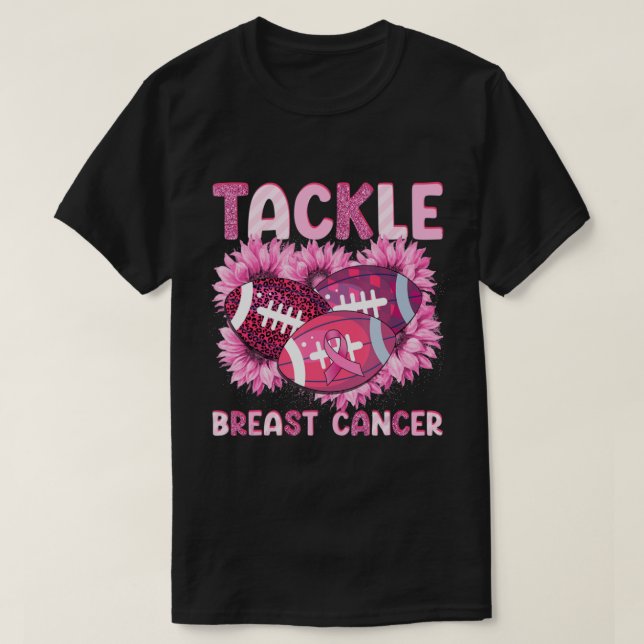 Camiseta Lucha contra el cáncer de fútbol Cinta rosada Cánc (Diseño del anverso)