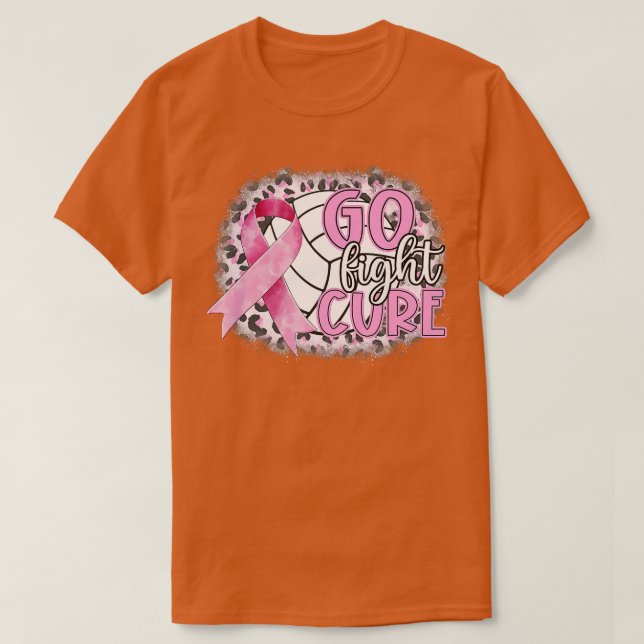 Camiseta Lucha contra el cáncer de mama de voleibol rosa cu (Diseño del anverso)
