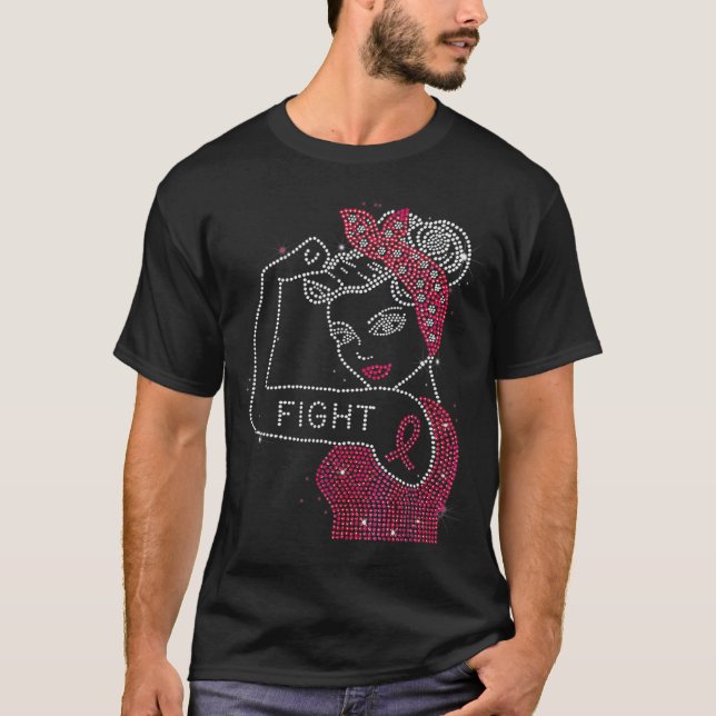 Camiseta Lucha contra el cáncer de mama Diamante de imitaci (Anverso)