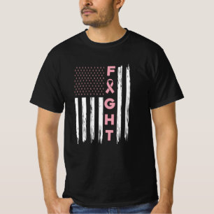 Camiseta Lucha contra el cáncer de mama en bandera norteame