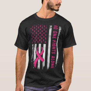 Camiseta Lucha contra el cáncer de mama sola bandera americ