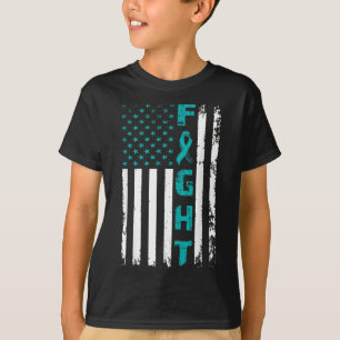 Camiseta Lucha contra el cáncer de ovario Bandera Americana