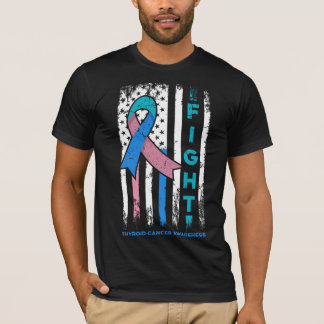 Camiseta Lucha contra el cáncer de tiroides con la bandera 
