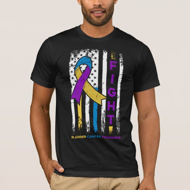 Camiseta Lucha contra el cáncer de vejiga con bandera (Anverso)