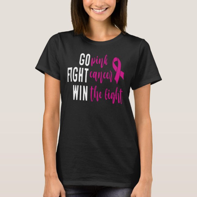 Camiseta Lucha Contra El Cáncer Rosa Ganar La Lucha, Motiva (Anverso)