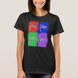 Camiseta Lucha contra el deporte colorido arte pop
