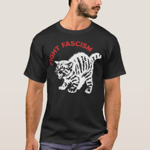 Camiseta Lucha Contra el Fascismo Gato Enfadado Divertido