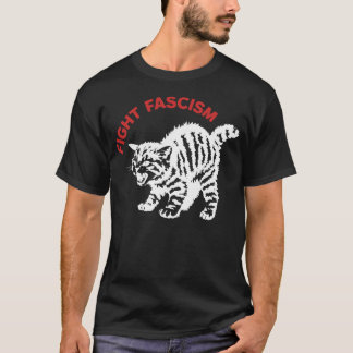Camiseta Lucha Contra el Fascismo Gato Enfadado Divertido