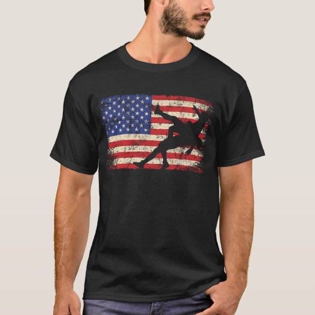 Camiseta Lucha contra la Bandera de los Estados Unidos Luch (Anverso)