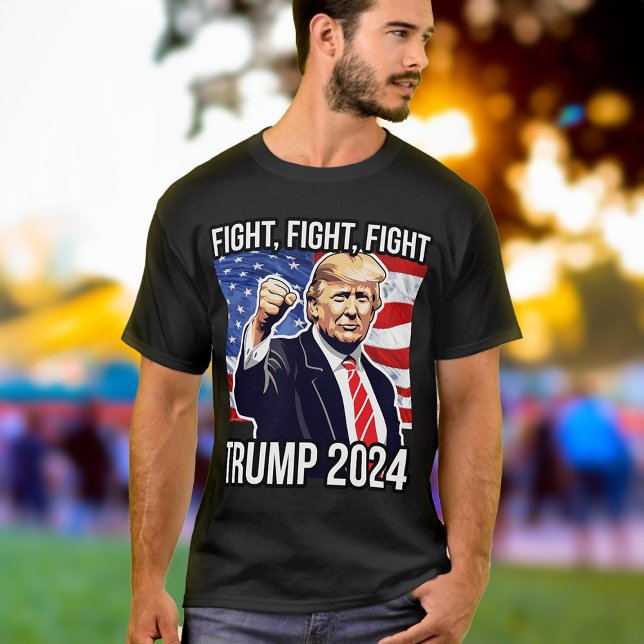 Camiseta Lucha contra la bandera estadounidense de Donald T (donald trump 2024 fight fight fight tshirt)