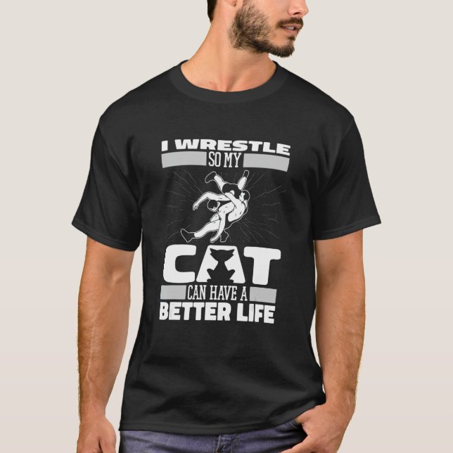 Camiseta Lucha contra la lucha de gatos en lucha libre (Anverso)