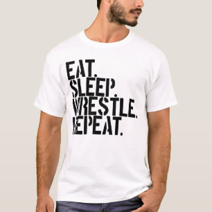 Camiseta Lucha de comer dormir repetir lucha libre