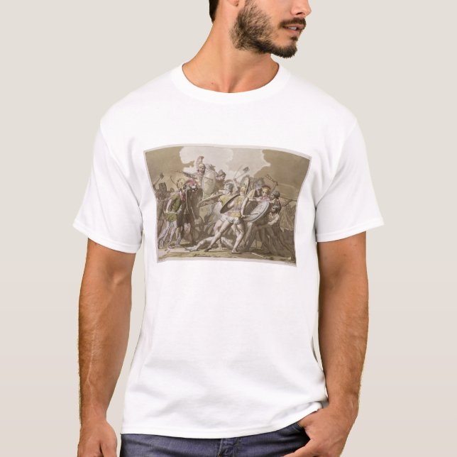 Camiseta Lucha de los Griegos y de los Trojan sobre el (Anverso)