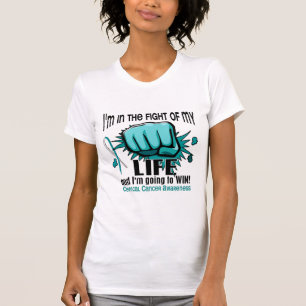Camiseta Lucha de mi cáncer de cuello del útero de la vid